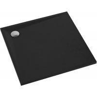 Omnires Stone brodzik 80x80 cm kwadratowy kompozyt czarny mat STONE80/KBL