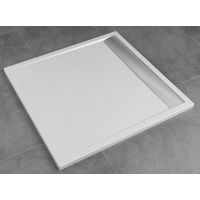 SanSwiss ILA brodzik 80x80 cm kwadratowy chrom/biały WIQ0805004