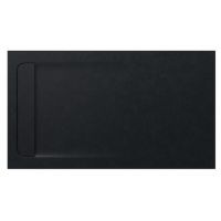 Roca Aquos brodzik 140x80 cm prostokątny kompozyt Stonex czarny AP60157832001400