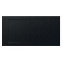 Roca Aquos brodzik 180x90 cm prostokątny kompozyt Stonex czarny AP60170838401400
