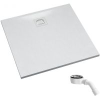 Schedpol Majestic White Stone brodzik kwadratowy z syfonem 90x90 cm biały 3.3501/B/ST-M6/B
