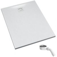 Schedpol Majestic White Stone brodzik prostokątny z syfonem 100x80 cm biały 3.3506/B/ST-M6/B