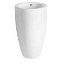 Aqualine umywalka 84x50 cm okrągła wolnostojąca biała VS701