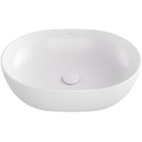 Besco Moya umywalka 48,5x35 cm owalna nablatowa biała UNC-49-MOB