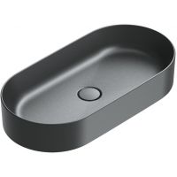 Catalano Zero umywalka 70x35 cm owalna nablatowa czarna 0122700022