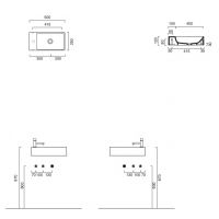 Catalano Verso umywalka 50x25 cm prostokątna ścienna szary/kamień 0220521023