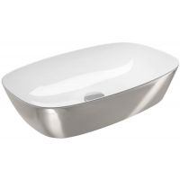 Catalano Green umywalka 60x40 cm owalna nablatowa biała-srebrna 0622600041