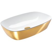 Catalano Green umywalka 60x40 cm owalna nablatowa biała-złota 0622600042