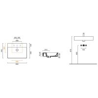 Catalano New Premium umywalka 60x47 cm prostokątna ścienna-nablatowa biała 0220601001