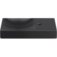 Clou Vale umywalka 45x19 cm prostokątna ścienna-nablatowa czarna CL/03.30162.01.R