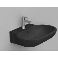 Ceramica Dolomite Mirto umywalka 65x46 cm owalna ścienna czarna matowa D461181