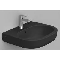 Ceramica Dolomite umywalka 60x48 cm owalna ścienna czarna matowa D461281