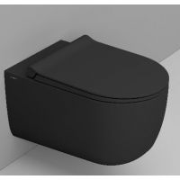 Ceramica Dolomite Mirto Round miska WC wisząca bez kołnierza ze spłukiwaniem wirowym czarny mat D475781