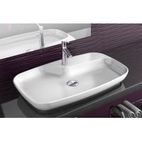 CeraStyle Nova umywalka 70x43 cm nablatowa owalna biała 074400-u