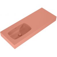 Elita Dimple umywalka 121x46 cm ścienna prostokątna lewa terra pink mat 168875