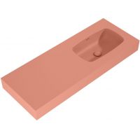 Elita Dimple umywalka 121x46 cm ścienna prostokątna prawa terra pink mat 168883