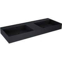 Elita Level umywalka 120,5x45,5 cm prostokątna ścienna podwójna black matt RE041461207160