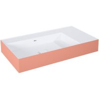 Elita Level umywalka 80,5x45,5 cm prostokątna ścienna lewa white/terra pink matt RE041461216020