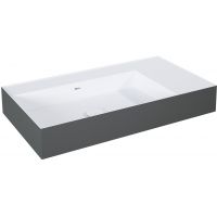 Elita Level umywalka 80,5x45,5 cm prostokątna ścienna lewa white/antracit matt RE041461216180