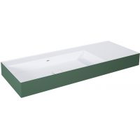 Elita Level umywalka 120,5x45,5 cm prostokątna ścienna lewa white/forest green mat RE041461236200