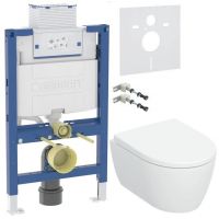 Geberit iCon zestaw miska z deską stelażem podtynkowym wspornikami i uszczelka wygłuszającą (503048001, 111003002, 11815001, 156050001)