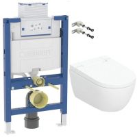 Geberit AquaClean Alba toaleta myjąca wisząca ze stelażem i wspornikami biała (146350011, 111003002,111815001)