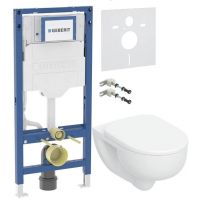 Geberit Selnova miska WC z deską wolnoopadającą stelażem podtynkowym wspornikami i uszczelką wygłuszającą biały połysk (503083001,111320006, 111815001, 156050001)