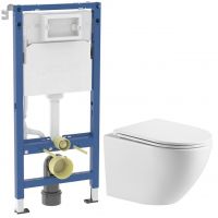 Zestaw Geberit Duofix Delta stelaż podtynkowy z miską WC Omnires Ottawa i deską wolnoopadającą biały (111170002, OTTAWAMWBP)