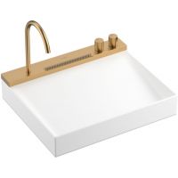 Hansgrohe Avalegra umywalka 58x47,5 cm prostokątna AquaUnit z baterią biały/brąz szczotkowany 22472140