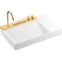 Hansgrohe Avalegra umywalka 78x47,5 cm AquaUnit z baterią biały/złoty optyczny polerowany 22473990