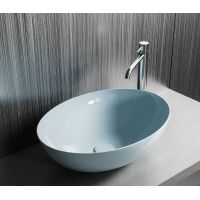 Hatria Happy Hour Slim umywalka 57x38 cm owalna nablatowa biała 00Y8AK01