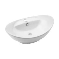 Invena Feme umywalka 60 cm nablatowa owalna biała CE-10-001