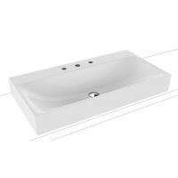 Kaldewei Silenio umywalka 90x46 cm nablatowa prostokątna model 3043 biała 904206273001