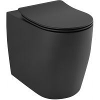 Kludi Resa R miska WC stojąca bez kołnierza ze spłukiwaniem wirowym czarny mat 23WCB0439