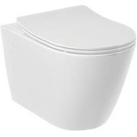 Kludi Resa R miska WC wisząca bez kołnierza ze spłukiwaniem wirowym biały połysk 23WCW0243