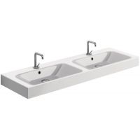 Kerasan Cento umywalka 140x45 cm prostokątna podwójna biała 353601