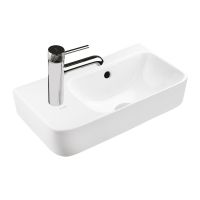 Ksuro 107 umywalka 45x26 cm nablatowa prostokątna lewa biała 21003000