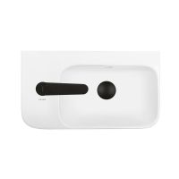 Ksuro 107 umywalka 45x26 cm nablatowa prostokątna lewa biała 21003000