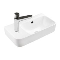 Ksuro 107 umywalka 45x26 cm nablatowa prostokątna lewa biała 21003000