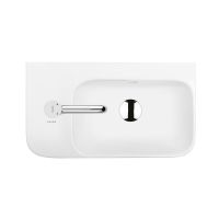 Ksuro 107 umywalka 45x26 cm nablatowa prostokątna lewa biała 21003000