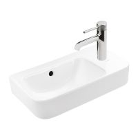 Ksuro 107 umywalka 45x26 cm nablatowa prostokątna prawa biała 21004000