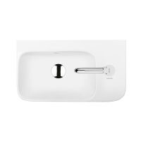 Ksuro 107 umywalka 45x26 cm nablatowa prostokątna prawa biała 21004000