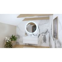 LaVita Minnesota umywalka 121x46,5 cm meblowa biały połysk