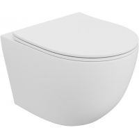 LaVita Sofi Slim miska WC z deską wolnoopadającą wisząca bez kołnierza ze spłukiwaniem wirowym biały mat