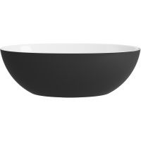 Lavaberg Skinn umywalka 47x36 cm owalna nablatowa biała/czarna połysk 663130051094