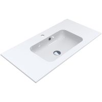 Miraggio Della umywalka 90x45 cm wpuszczana prostokątna biały połysk 0000182