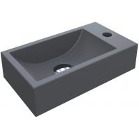 Miraggio Faro L Mirastone umywalka 40,8x22,7 cm prostokątna nablatowa szary mat 0000403