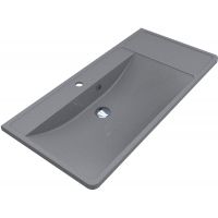 Miraggio Sacramento Mirastone umywalka 100,1x48,1 cm prostokątna wpuszczana szary mat 0000437