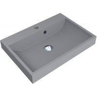 Miraggio Varna Mirastone umywalka 69,4x41,6 cm prostokątna ścienna szary mat 0000448