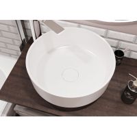 Miraggio Marta umywalka 42 cm okrągła nablatowa biały połysk 0000695